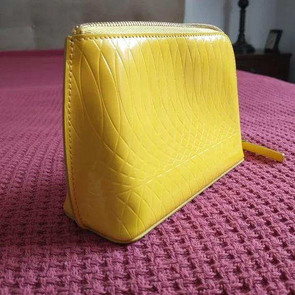 Paul Smith NWOT No 9 Women's Yellow Leather Cosmetic Bag Clutch with box - Picture 6 of 16